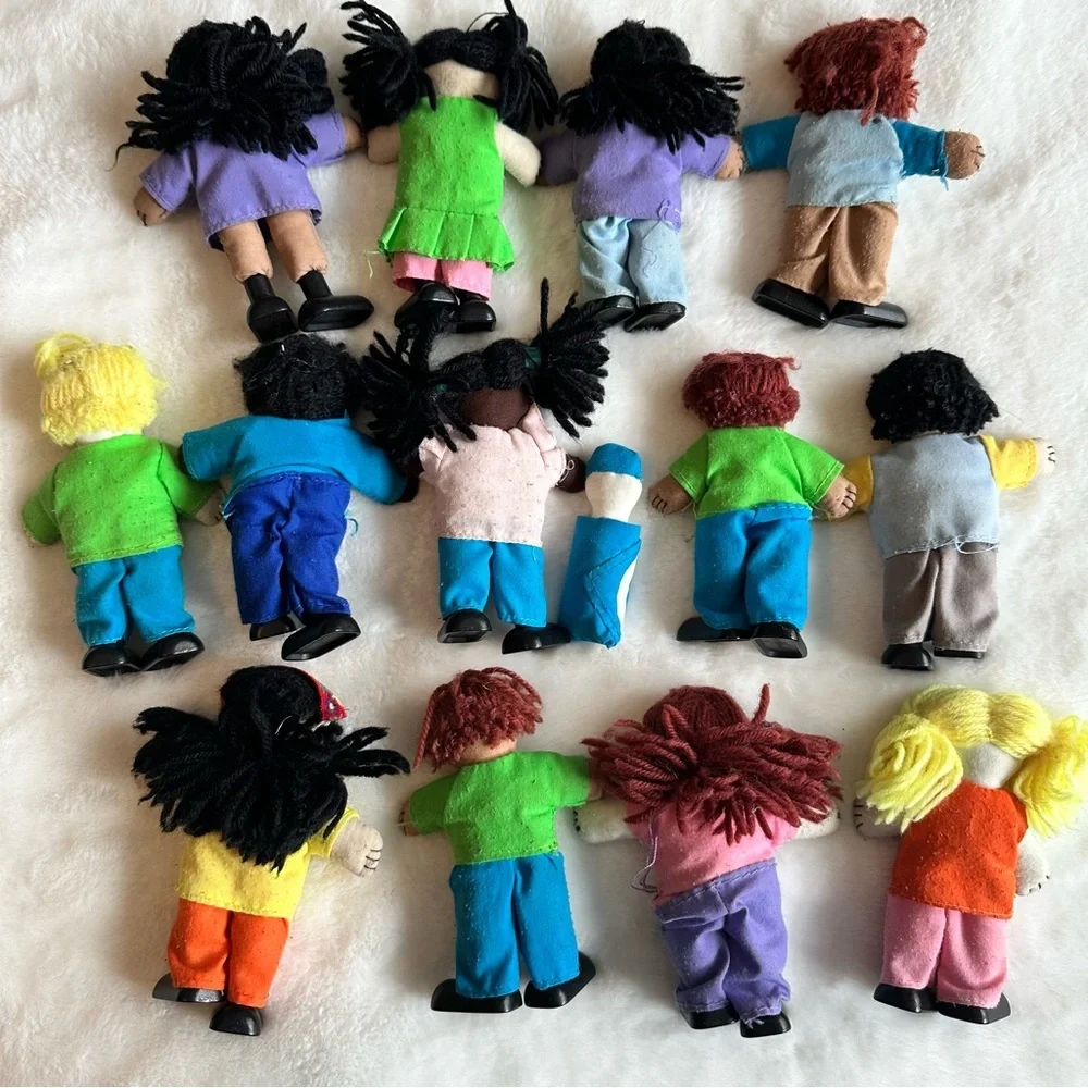 Lakeshore Learning Dollhouse Plush Figures Family Dolls Vintage Set of 13